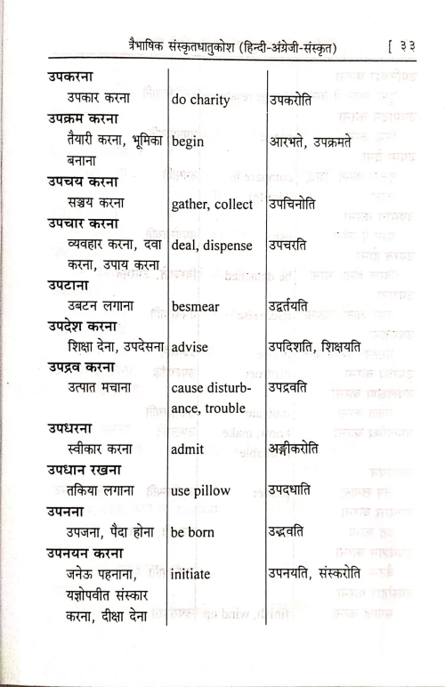 Sanskrit Dhatu Kosa (Traibhasika)